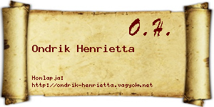 Ondrik Henrietta névjegykártya