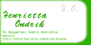 henrietta ondrik business card